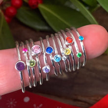 Load image into Gallery viewer, Birthstone stacking rings 4mm
