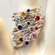 Load image into Gallery viewer, Birthstone stacking rings 4mm
