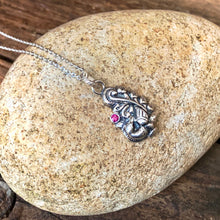 Load image into Gallery viewer, Peacock pendant with Ruby
