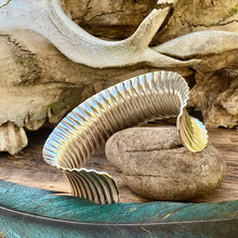 Load image into Gallery viewer, Sterling silver corrugated cuff bracelet
