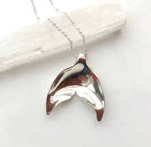 Load image into Gallery viewer, Recycled silver mermaid tail pendant. Limited stock
