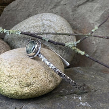 Load image into Gallery viewer, Sterling silver and Prehnite stacking bangle
