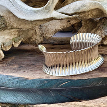 Load image into Gallery viewer, Sterling silver corrugated cuff bracelet
