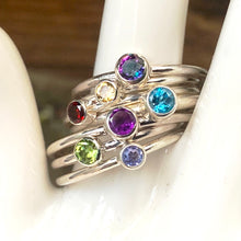 Load image into Gallery viewer, Plain band 4mm round Gemstone stacking rings. Made to order
