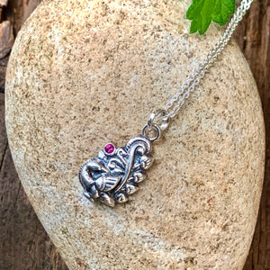 Peacock pendant with Ruby