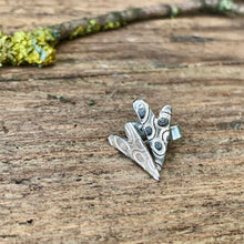 Load image into Gallery viewer, Silver textured hearts stud earrings
