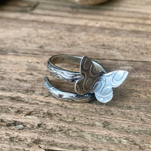 Load image into Gallery viewer, Adjustable sterling silver Butterfly ring. Made to order
