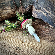 Load image into Gallery viewer, Crystal wand mushroom necklaces
