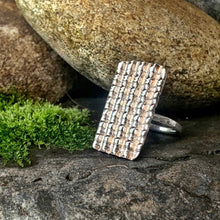 Load image into Gallery viewer, Sterling silver, corrugated ring. UK size I
